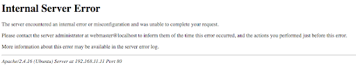 WordPress internal server error