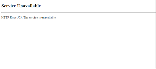 503 Unavailable Error