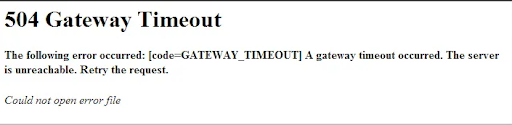 fix 504 gateway timeout error
